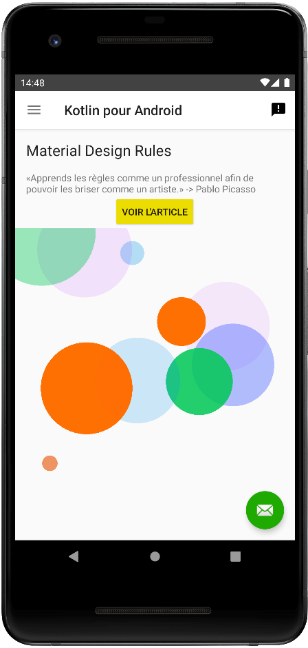 liste de cercle magique dans l'app. kotlin pour Android