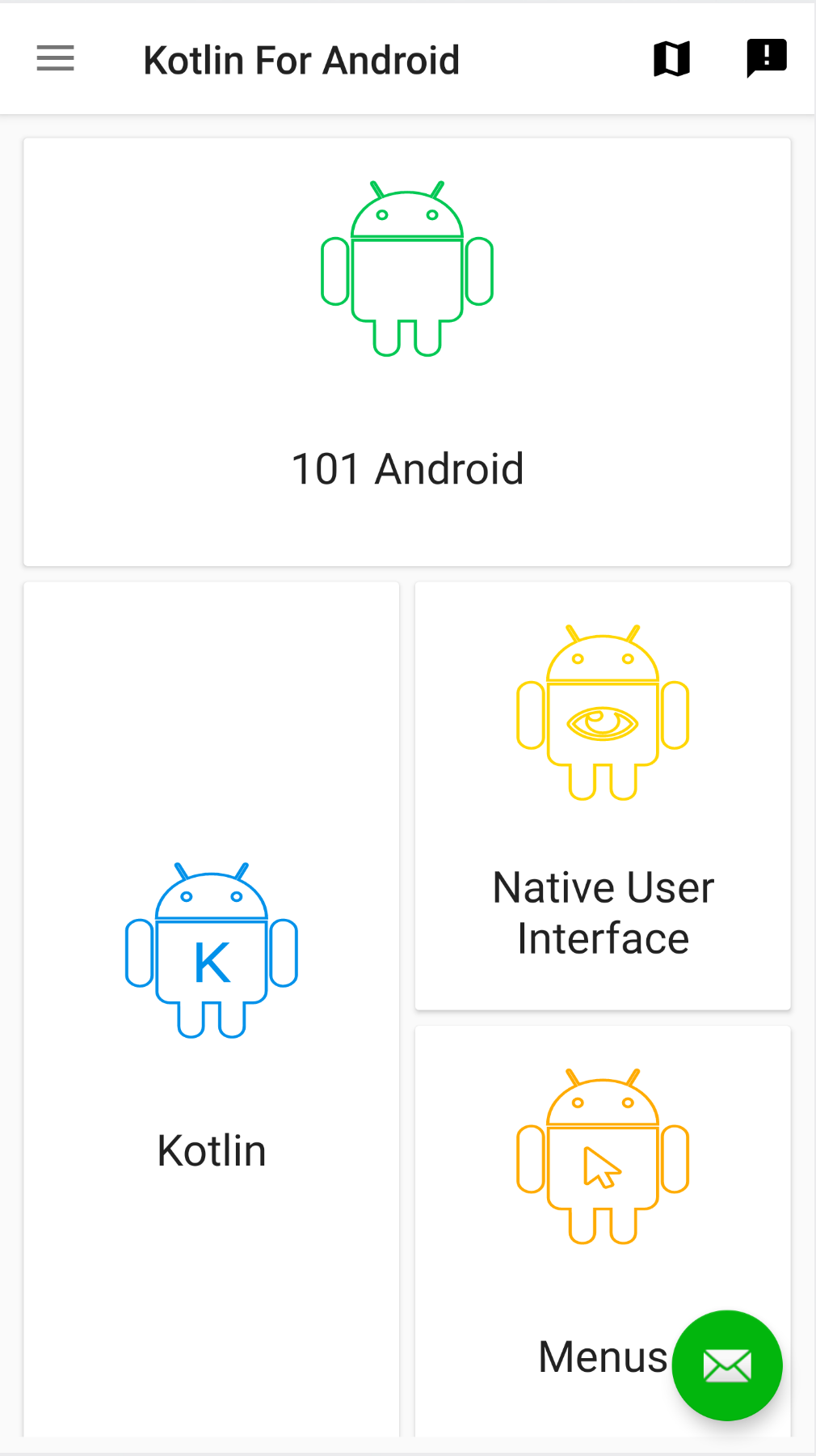 Main screen of Kotlin for Android app
